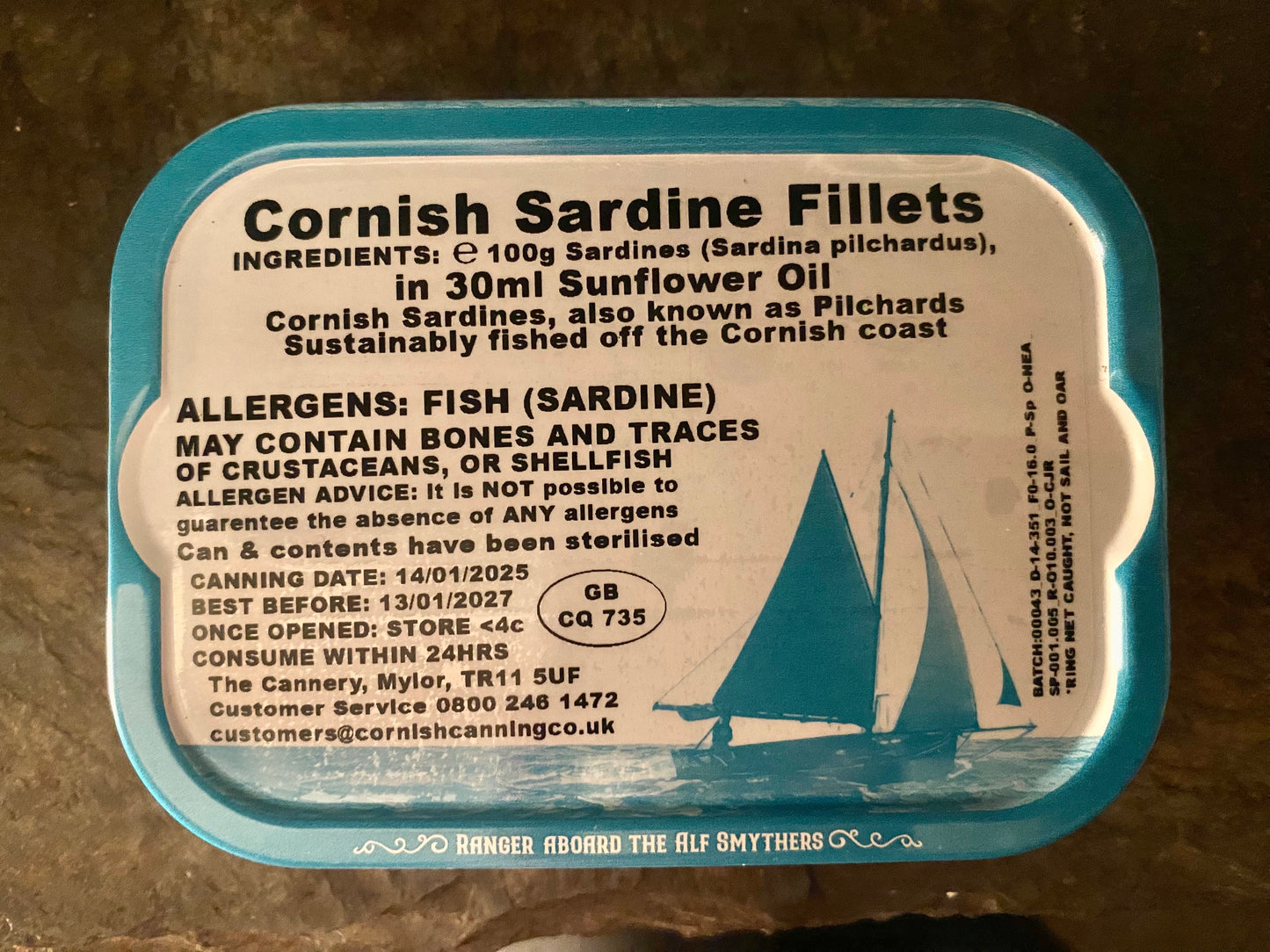 Cornish Sardine Fillets 'Caught & Canned' 'Sardina Pilchardus'